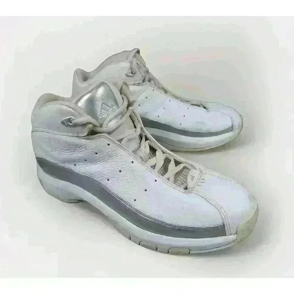 Vintage Adidas Shoes Mens 9.5 Basketball Sneakers 113776 White Leather High